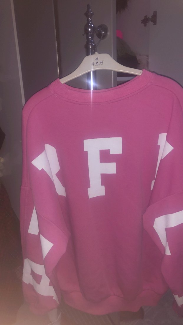 Pembe Baskılı Uzun Kollu Sweatshirt - Görsel 4