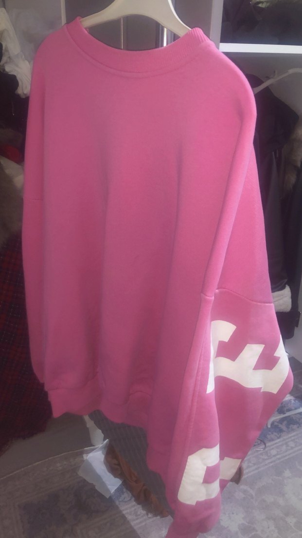 Pembe Baskılı Uzun Kollu Sweatshirt - Görsel 3