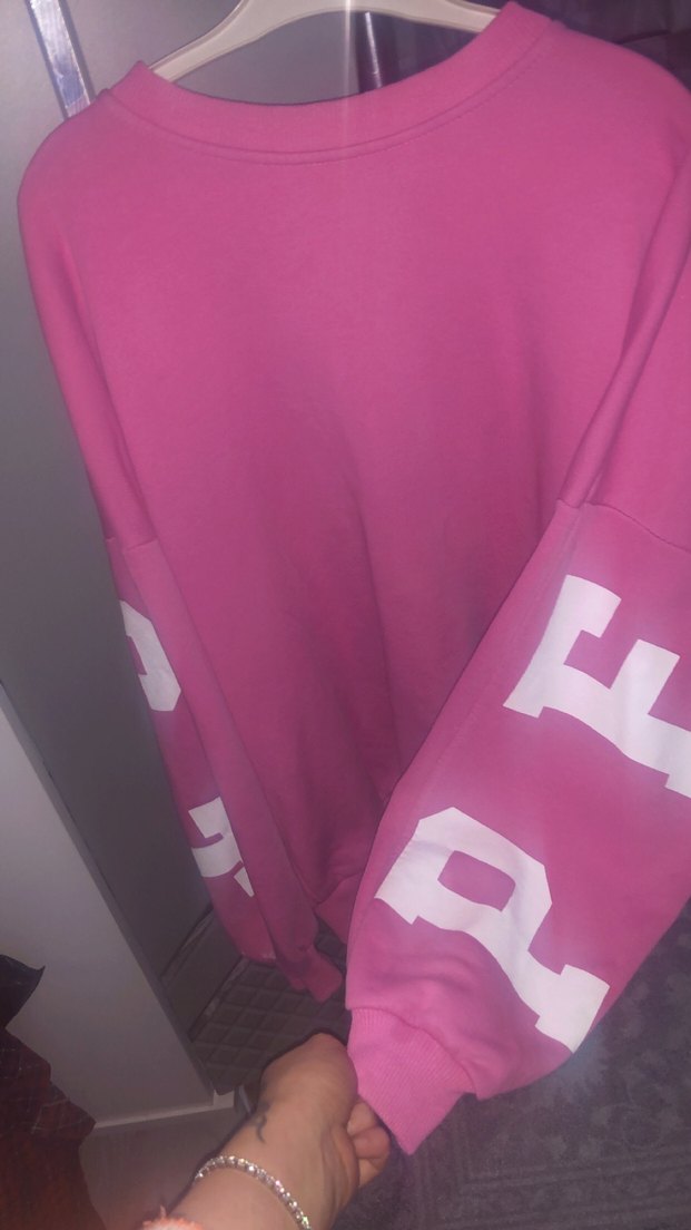 Pembe Baskılı Uzun Kollu Sweatshirt - Görsel 2