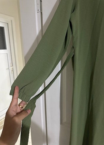 Diğer Fırfırlı Uzun Yeşil Kadın Elbise
