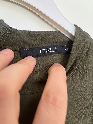 xl Beden yeşil Renk Haki yeşil asimetrik bluz