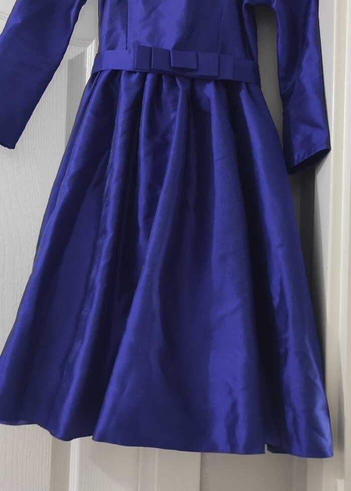 Saks mavisi çocuk abiye elbise 7-8yaş  - Görsel 2