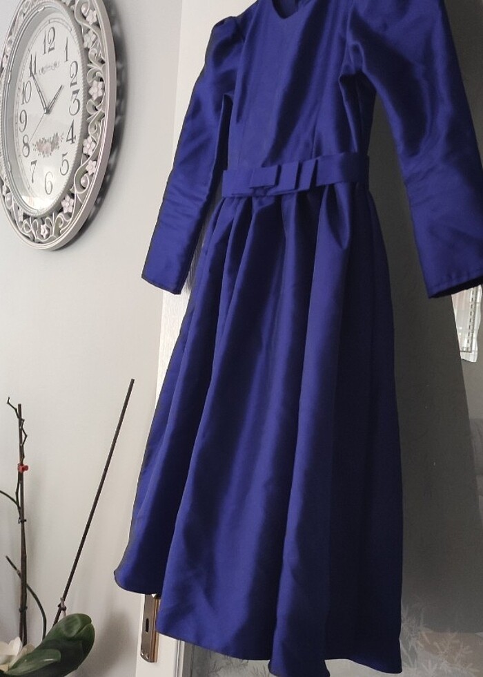 Saks mavisi çocuk abiye elbise 7-8yaş  - Görsel 4