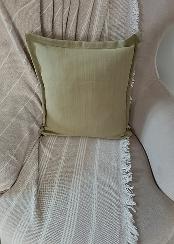 Gül Detaylı Haki Dekoratif 2 li Takım Kırlent Kılıfı - Görsel 7