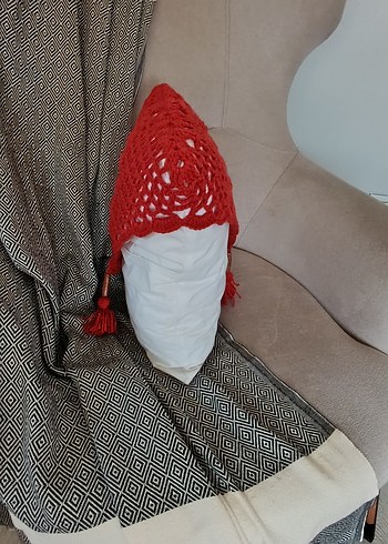 Kiremit Rengi Bohem Tığ İşi Dekoratif kırlent kılıfı - Görsel 3