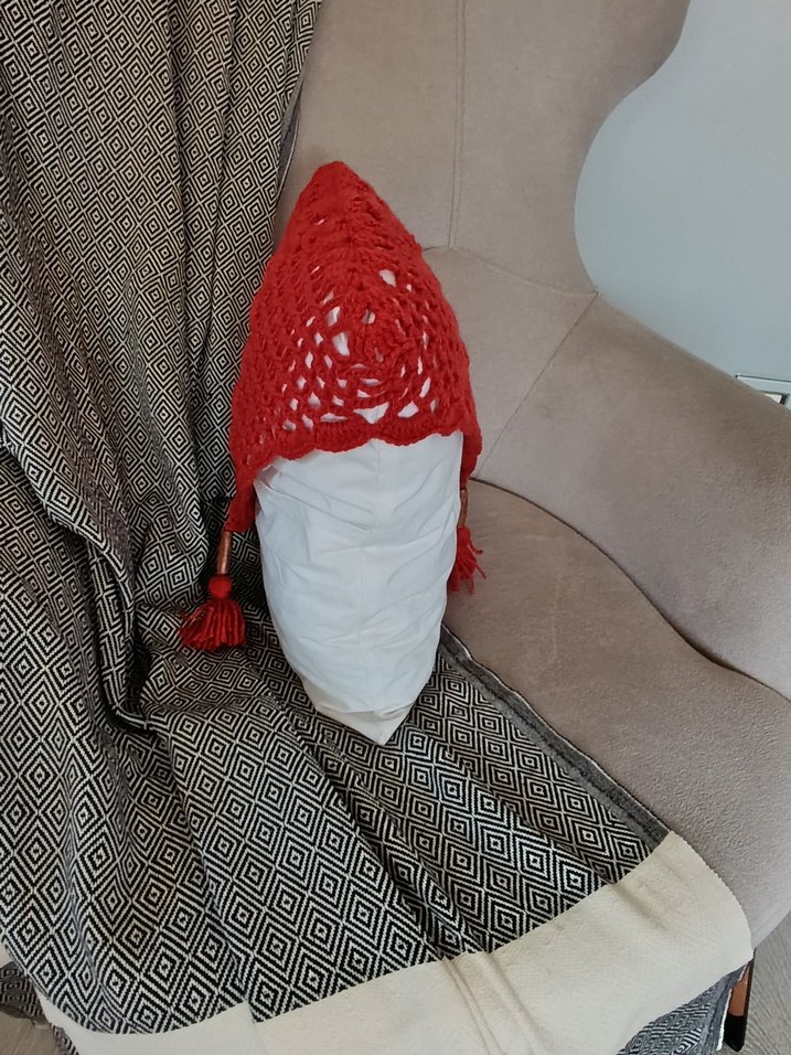 Kiremit Rengi Bohem Tığ İşi Dekoratif kırlent kılıfı - Görsel 3