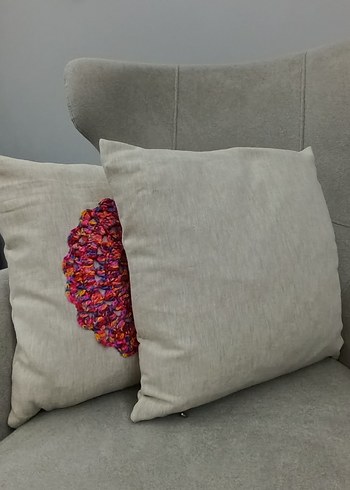 Tığ işi Mandela Desen 2 li Takım Kırlent Kılıfı - Görsel 3