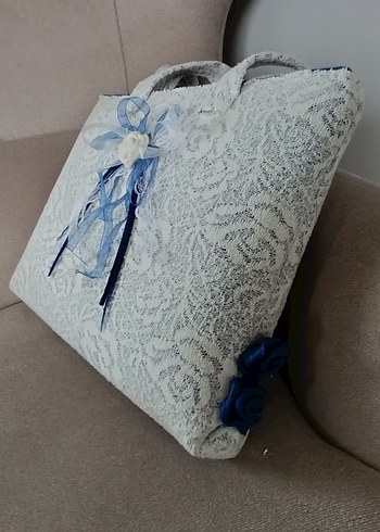 Dantel Güpür Detaylı Beyaz Kadın Çanta - Görsel 2