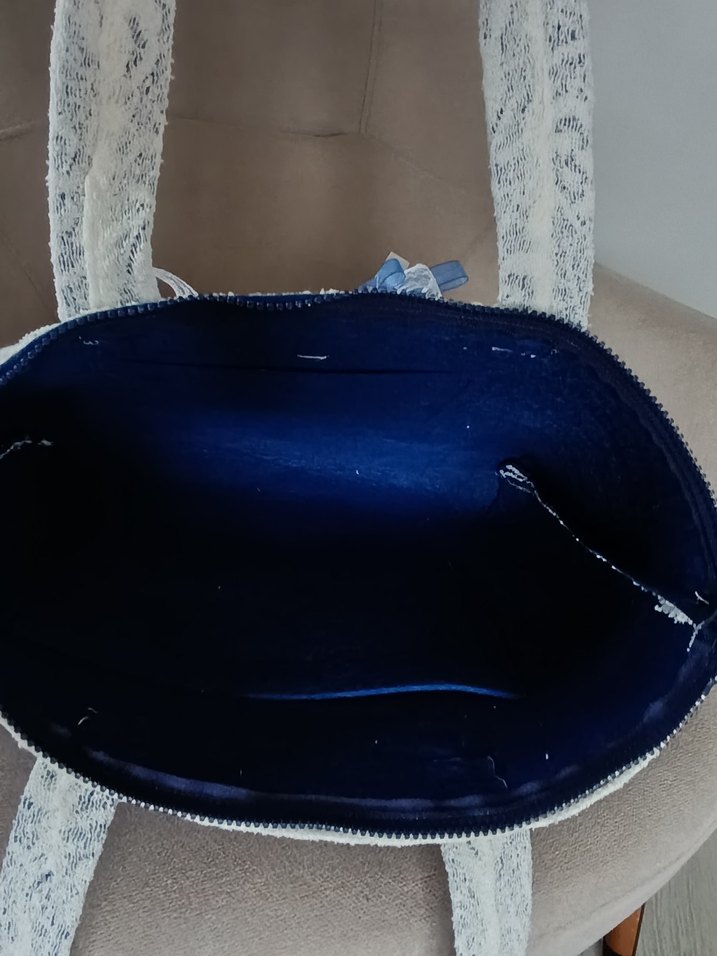 Dantel Güpür Detaylı Beyaz Kadın Çanta - Görsel 4