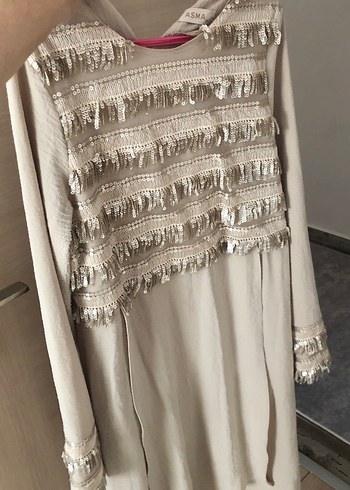 Uzun Kollu Bej Püllu Tunik takım - Görsel 5