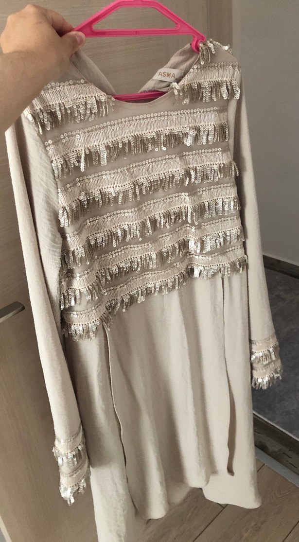 Uzun Kollu Bej Püllu Tunik takım - Görsel 5