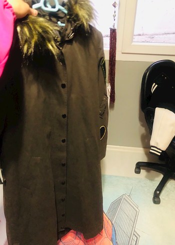 Düğmeli Uzun Gri/haki Kaban - Görsel 3