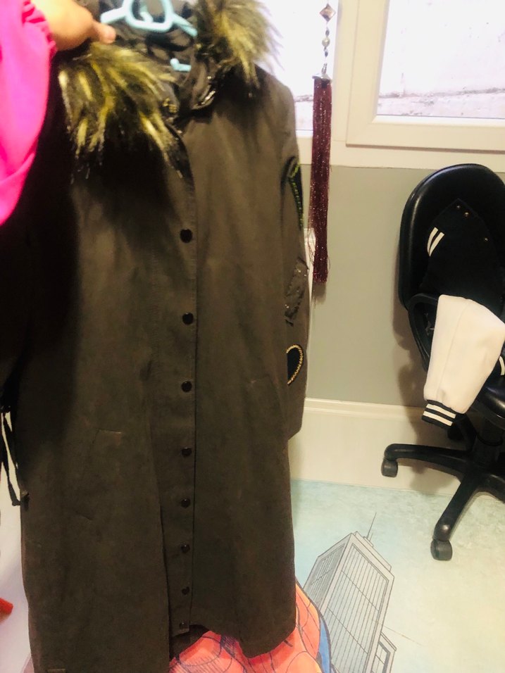 Düğmeli Uzun Gri/haki Kaban - Görsel 3