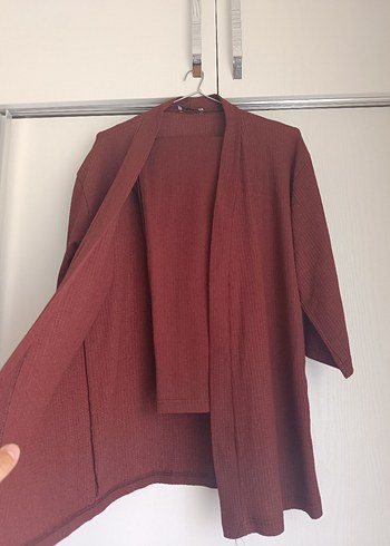 Trendyol & Milla Acı kahve kimono takım