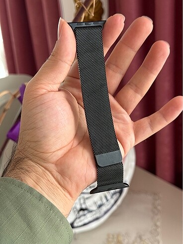 Orjinal Apple Watch Milanese / Milano Çelik hasır kordon siyah 