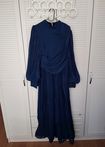 Lacivert Uzun Kadın Elbise - Görsel 2