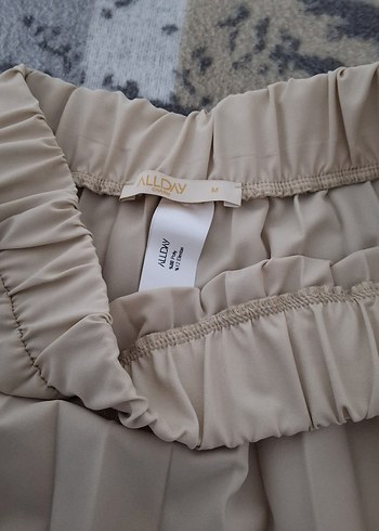 Bej Pileli Uzun Kadın Etek - Görsel 3