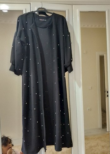 taş işleme Detaylı Siyah Uzun Kadin hırka - Görsel 5