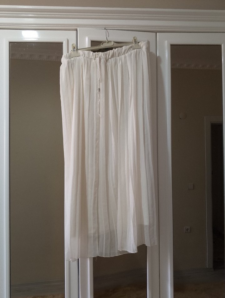 Beyaz Bohem Tarzı şifon etek - Görsel 3