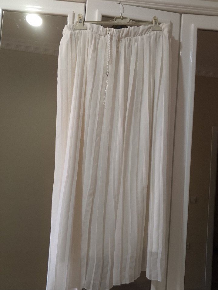 Beyaz Bohem Tarzı şifon etek - Görsel 4