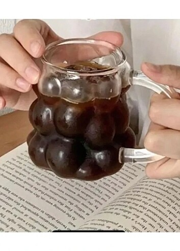 Bardak Borosilikat Kulplu Bubble Bardak 3 adet