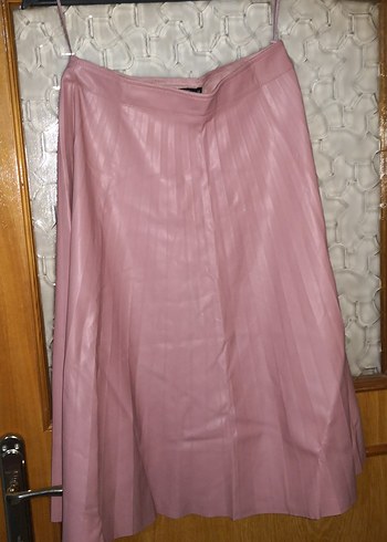 Pembe Pilili Uzun Kadın Etek