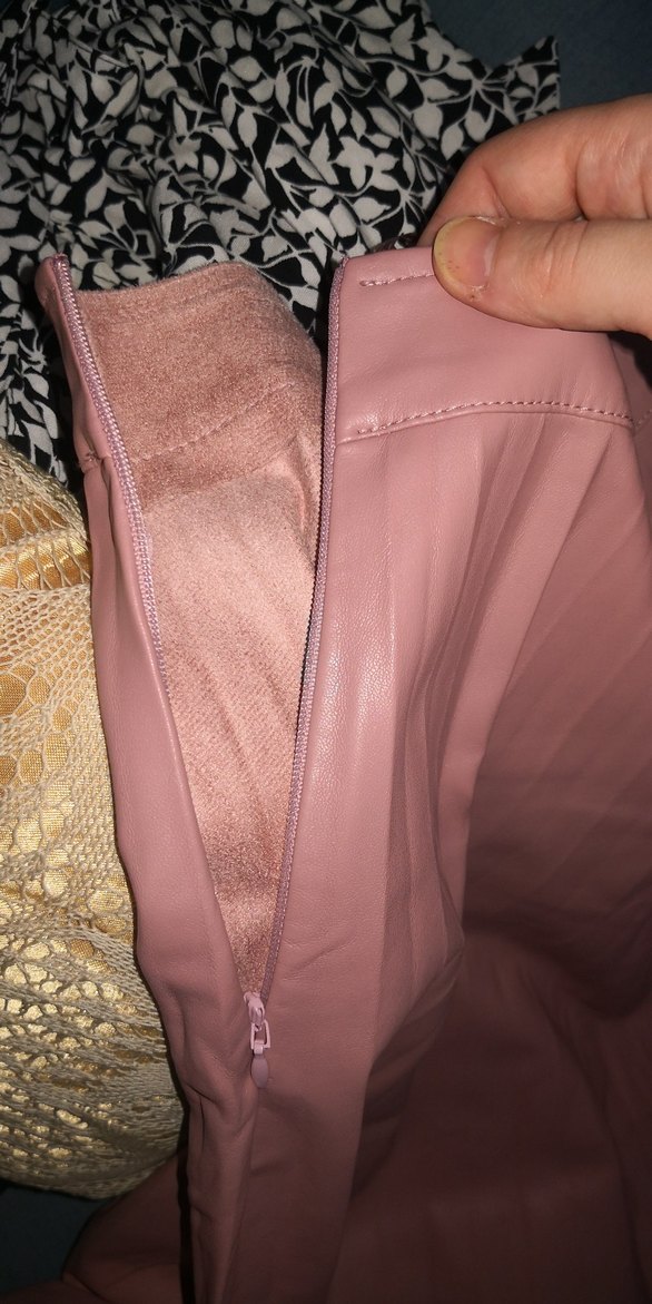 Pembe Pilili Uzun Kadın Etek - Görsel 3