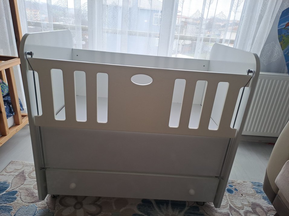 Beyaz ahşap beşik - Görsel 5