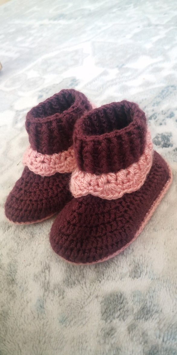 Örgü Kız Bebek Patik - Görsel 3