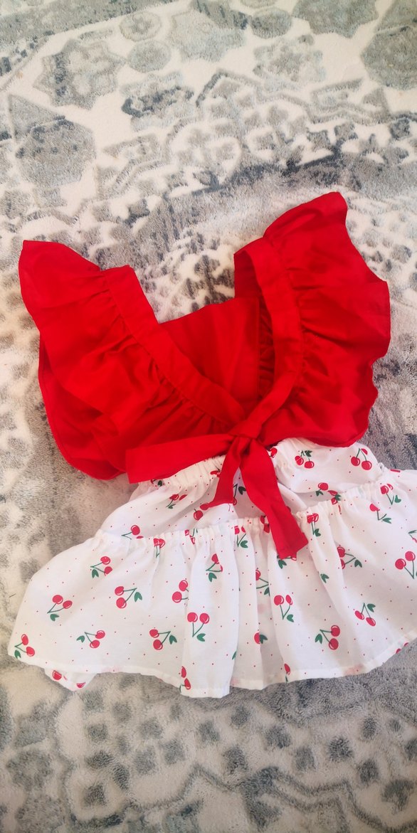 Kiraz Desenli Kız Elbise - Görsel 3