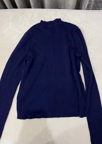 Koyu Mavi Kız Örme Sweatshirt - Görsel 2