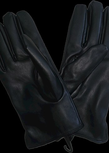 Dikiş Detaylı Siyah Deri Kadın Eldiven - Görsel 4