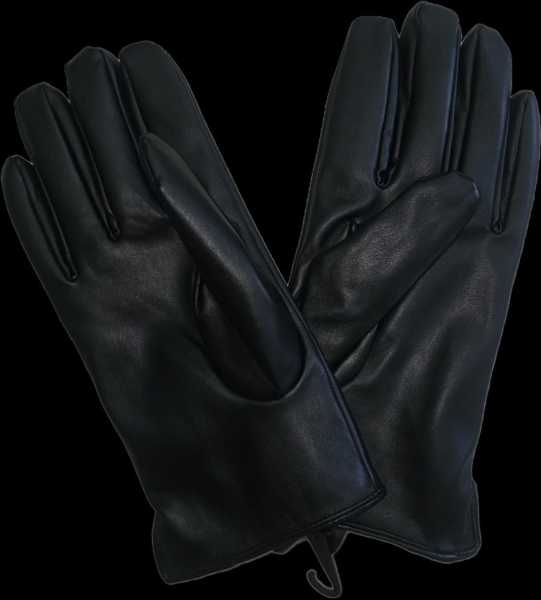 Dikiş Detaylı Siyah Deri Kadın Eldiven - Görsel 4