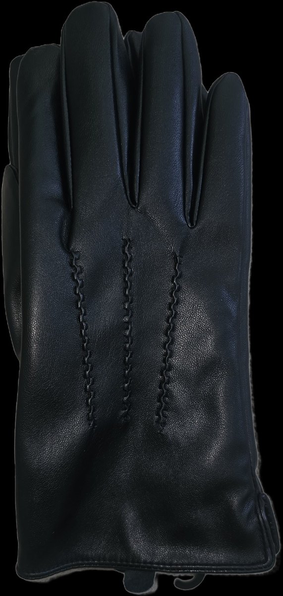 Dikiş Detaylı Siyah Deri Kadın Eldiven - Görsel 5