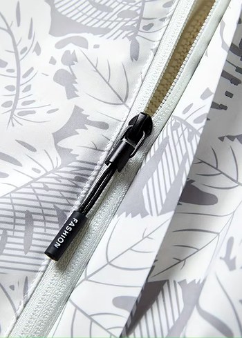 Yaprak desenli çift Ceketli Mont - Görsel 6