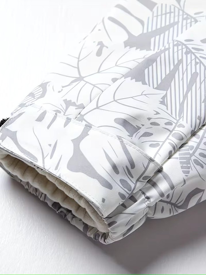 Yaprak desenli çift Ceketli Mont - Görsel 3