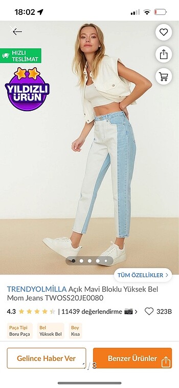 m Beden Trendyolmilla jean