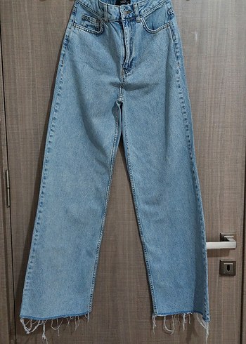 LC Waikiki Acik Mavi Yuksek Bel Genis Paca Denim Jean