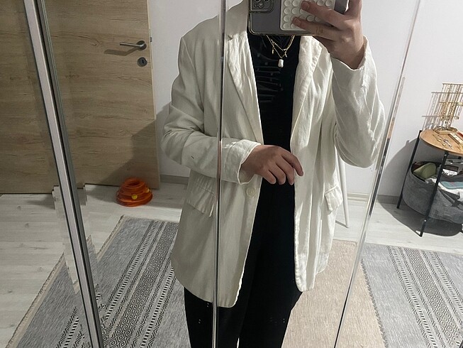 Beyaz blazer ceket