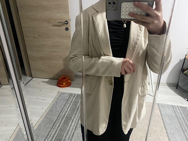 Keten karışımlı blazer ceket