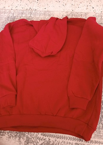 Diğer Kırmızı Kapüşonlu Kadın Sweatshirt