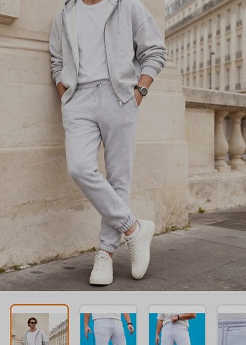 unisex Gri Erkek takım - Görsel 2