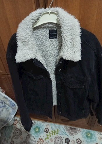 Kadın Gri Suni Kürk Detaylı Denim Ceket - Görsel 2