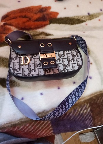 Kemer Tokalı Gri Baskılı Kadın Çanta - Görsel 2