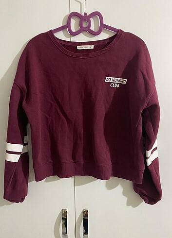 bisiktlet yaka kısa sweatshirt 