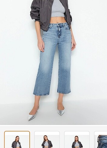 milla pantalon crop straight yuksel bel