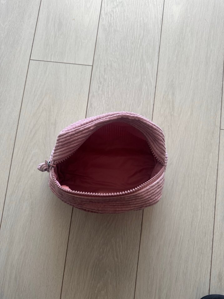 Pembe Süet Bohem Makyaj Çantası - Görsel 3