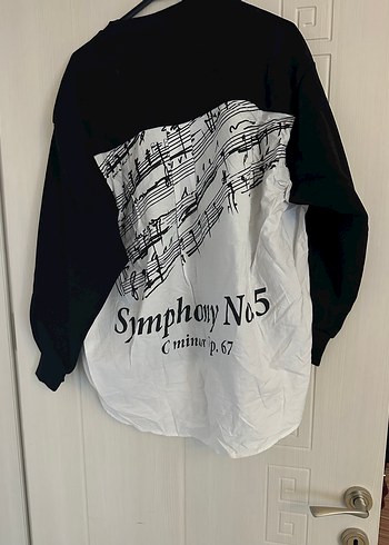 Siyah Baskılı Kadın Sweatshirt - Görsel 2