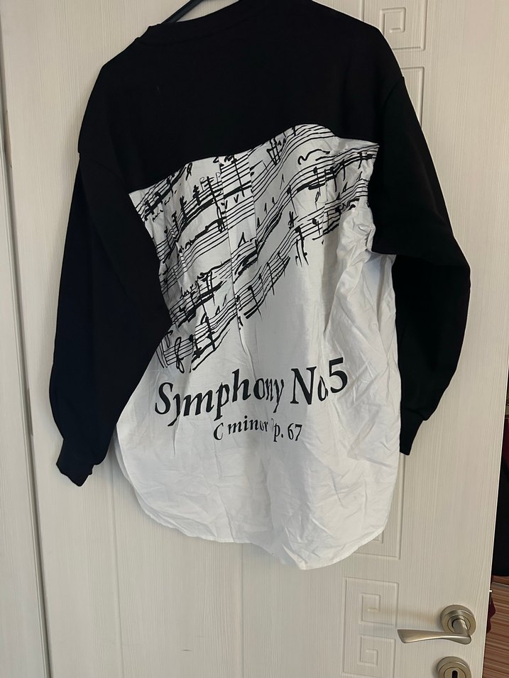 Siyah Baskılı Kadın Sweatshirt - Görsel 2