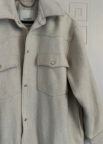 Bej Kadın Keten Midi Kaban - Görsel 2